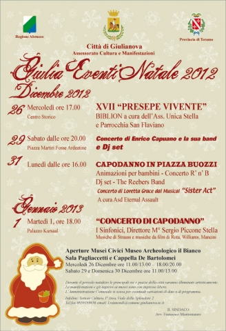 Varato il calendario “Giulia Eventi Natale 2012”