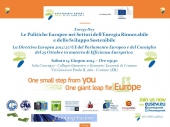 Il 14 giugno workshop tematico "Le politiche europee nei settori dell’energia rinnovabile e dello sviluppo sostenibile