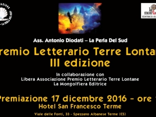 Il 17 dicembre la cerimonia di premiazione del III Premio letterario “Terre lontane”