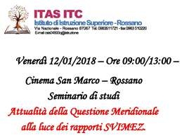Un seminario di studi dell’Itas Itc sull’attualità della “Questione meridionale”