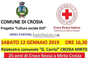 La Croce rossa a Mirto da 25 anni. Il 12 gennaio un evento celebrativo