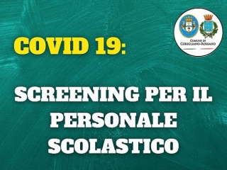 Covid-19, screening per il personale scolastico
