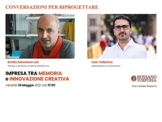 Conversazioni per riprogettare,  Ivan Tallarico ed Emilio Salvatore Leo sono gli ospiti del 28 maggio