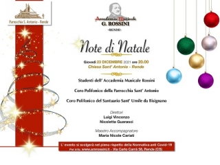 Il 23 dicembre concerto di Natale della Parrocchia S. Antonio e dell’Accademia Rossini