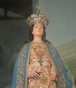 Il Cardinale Paul Popard incorona la Beata Vergine Immacolata di Squillace. Il restauro della corona del '700 portata a termine dal maestro Michele Affidato