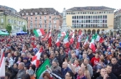 Migliaia di persone hanno festeggiato il trionfo dell'Hockey Club Bolzano nel torneo Ebel 2014