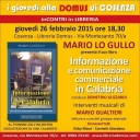 Domani presentazione del volume di Mario Lo Gullo : ”Informazione e comunicazione commerciale in Calabria”