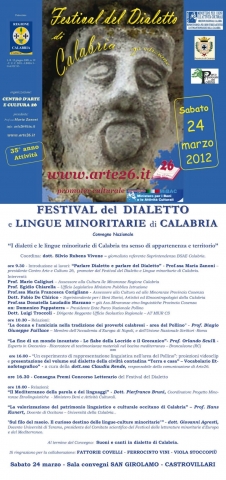 Un convegno nazionale concluderà il II Festival del dialetto e delle Lingue minoritarie di Calabria