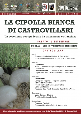“Civita…nova”, domani il convegno: la “Cipolla bianca” di Castrovillari
