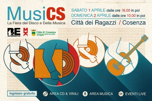 L’1 e 2 aprile la Città dei ragazzi  ospiterà MusiCS - La fiera del disco e della musica