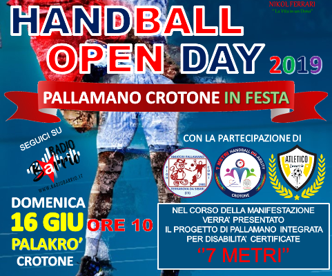 Il 16 giugno l'open day organizzato dalla Pallamano Crotone