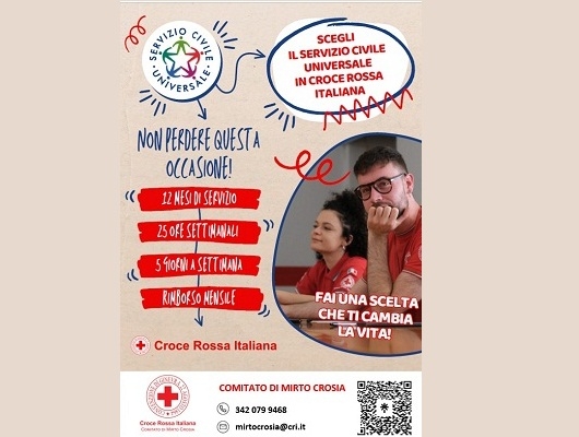La Croce rossa di Mirto Crosia ha aderito al Servizio civile universale