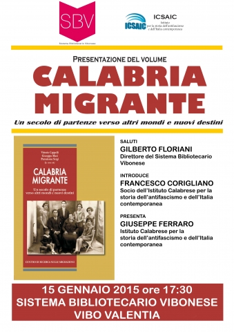 Oggi la presentazione del libro Calabria migrante. Un secolo di partenze verso altri mondi e nuovi destini