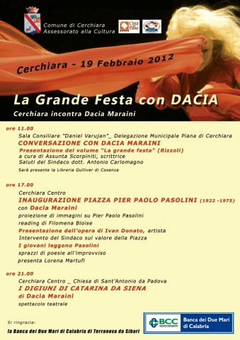 A Cerchiara eventi culturali con Dacia Maraini