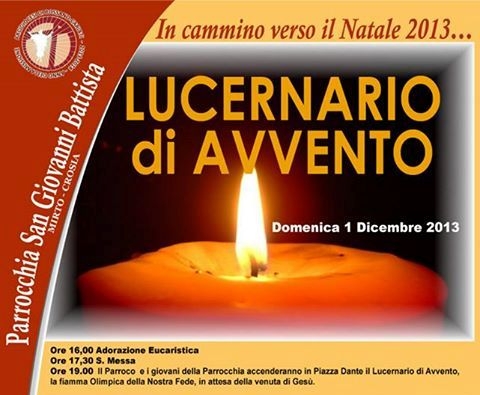 Il 1° dicembre la parrocchia “San Giovanni Battista” accenderà il “Lucernario di Avvento”