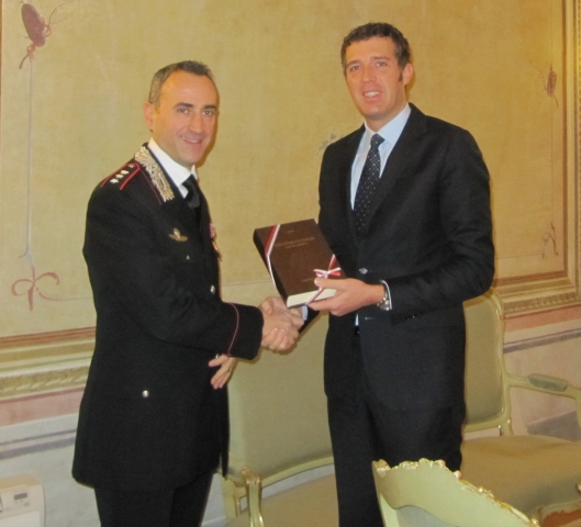 Il sindaco riceve il nuovo comandante della Compagnia dei Carabinieri