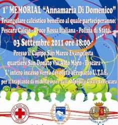 Il 3 settembre il 1° Memorial "Annamaria Di Domenico"