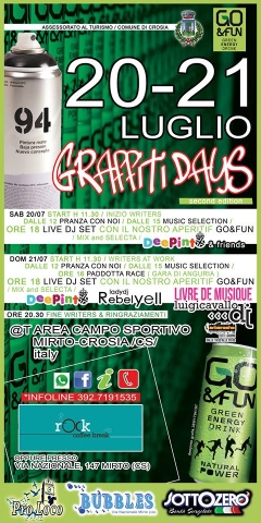 Oggi e domani la seconda edizione del “Graffiti day”