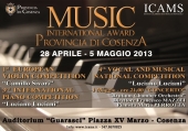 Da domani al 5 maggio l’International Music Award Provincia di Cosenza