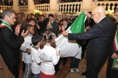 150° unita’ d’Italia, il Presidente Napolitano ha consegnato il Tricolore ai Sindaci delle tre capitali d’Italia: Chiamparino (Torino), Renzi (Firenze) e Alemanno (Roma)