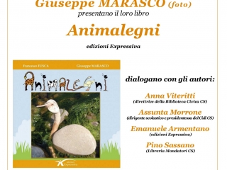 Oggi alla Biblioteca civica la presentazione del libro “Animalegni” di Fusca e Marasco