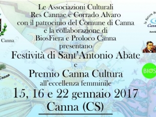 Dal 15 gennaio Festa di S. Antonio e Premio Canna cultura eccellenza femminile