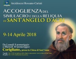 Peregrinatio Simulacro e Reliquia di S. Angelo d’Acri nella diocesi rossanese