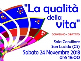 Il 24 novembre un convegno sulla qualità della vita