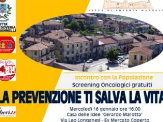 Il 16 gennaio si parlerà di prevenzione e screening oncologici gratuiti