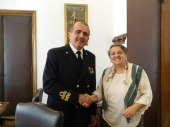 Visita del comandante della scuola della Marina Militare al sindaco Mancinelli