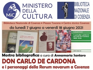 Mostra bibliografica su don Carlo De Cardona alla biblioteca nazionale di Cosenza