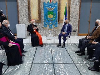 Il Cardinale Filoni in visita istituzionale a Palazzo dei Bruzi