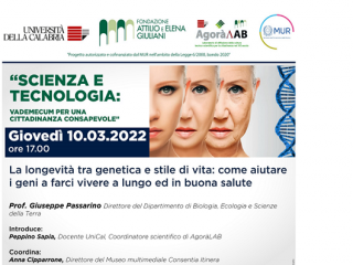 Scienza e tecnologia, il 10 marzo la longevità tra genetica e stile di vita
