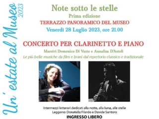 Concerto per clarinetto e piano al Museo civico con i maestri Di Vasto e D’Astoli