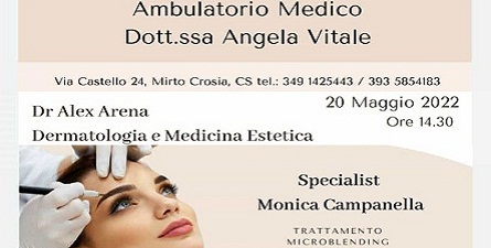 Dott..ssa Angela Vitale, evento specialistico 20 maggio 2022