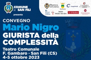 Comune di San Fili convegno Mario Nigro 4-5 ottobre 2023